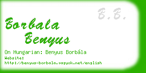 borbala benyus business card